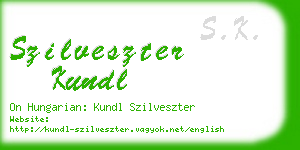 szilveszter kundl business card